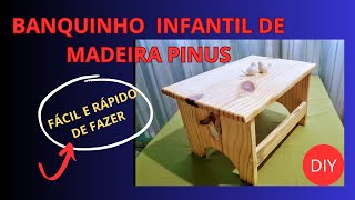 COMO FAZER UM BANQUINHO de madeira RUSTICO com retalhos de madeira DIY