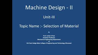 61 Unit III Selection of Material