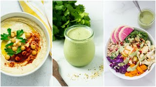 A Weekend Vlog! Fall Buddha Bowl, Cilantro Jalapeno Sauce, & Classic Hummus - Healthy Vegan Recipes