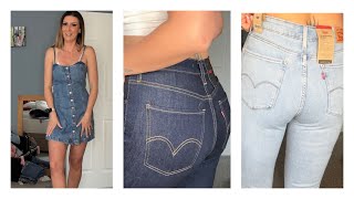 Levis Haul and Try On - Levis Skinny Jeans and Denim Dress Try On