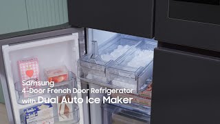 4DR French Door AI Family Hub™: Dual Auto Ice Maker | Double machine à glaçons automatique | Samsung