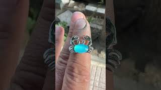 Crab ring with blue stone | انگشتر خرچنگ با سنگ عقیق آبی #crab #crabs #artandcraft #silver