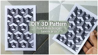 Menggambar Kotak 3D dengan Teknik Arsir - DIY Cube Pattern