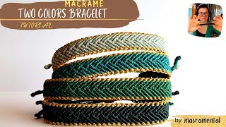 macrame bracelets tutorial | DIY| how to make micro macrame jewelry |βραχιολι μακραμε διχρωμο σχεδιο