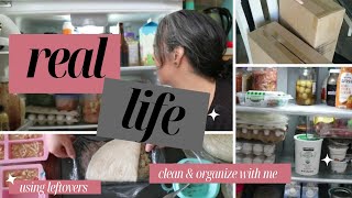 Real life cleaning & organization of small fridge