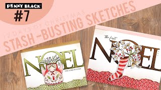 Stash-Busting Sketches | #7 Using Large Sentiment Dies | 12 Days of Christmas Cardmaking