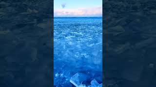 Ice waves on a high mountain lake, China.