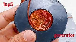 Top 5 Awesome generator 220v direct AC current free energy generator Use 100% copper coil