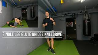 Mini Band Single leg glute bridge with kneedrive