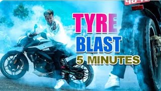 How To Do A Burnout || Tyre Blast || TYRE BURNOUT GONE CRAZY || FIRE BURNOUT