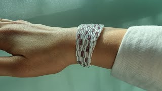 DIY 막대비즈 스티치 팔찌/bugle beads stich bracelet tutorial