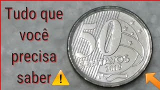 Moeda de 50 centavos com letra A