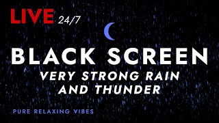 🔴 Sleep Fast with Pure Nature Rain and Incredible Present Thunder Sounds | Black Screen