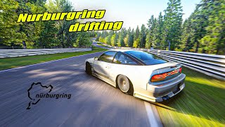 410 HP Nissan 180sx ILLEGAL drifting @ the Nurburgring map - assetto corsa - gameplay (pov)