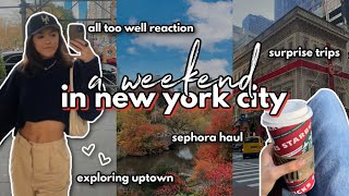 weekend in nyc vlog: all too well reaction, sephora vib haul, surprise trips