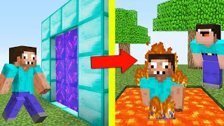 НУБ ЗАТРОЛЛИЛ ПРО ПОРТАЛОМ В МАЙНКРАФТ ! НУБИК И 7 ПРАНКОВ НАД ПРО В MINECRAFT Дак Плей