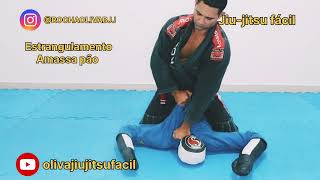 Estrangulamento amassa pão da montada/ jiu-jitsu fácil/ jiu-jitsu básico/