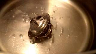 What happens when you put a car thermostat in boiling water?