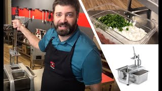 Dice Pico De Gallo in High Volume!  Sammic CF-5 handpowered cutter