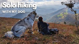 Girl hiking alone with dog | Pays Basque, FRANCE