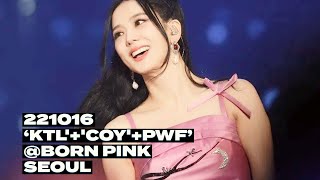 221016 지수 JISOO 블랙핑크 BLACKPINK 'KILL THIS LOVE'+'Crazy Over You'+'불장난' 직캠 @BORN PINK SEOUL FANCAM