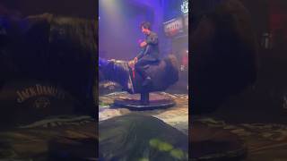 Riding Mechanical Bull with Increasing Intensity! Round 1