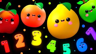 DANCING FRUIT with the Numbers 🍎🍊🍋‍🍏🍇 Сенсорное видео