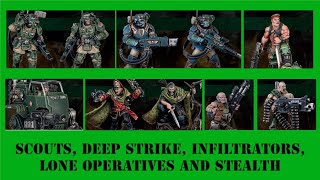 Astra Militarum scout, infiltrator, deepstrike, lone operative and stealth units | Warhammer 40,000