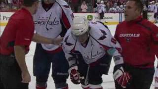 Alex Ovechkin Knee-on-Knee Collision with Gleason 11/30/2009