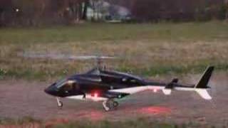 airwolf replica rc with sounds t-rex 600  night flight test.