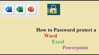 How to password protect word, excel, power point | how to put password on ms word, excel, powerpoint