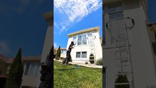 Cleaning high windows with a pole #windowcleaning #windowwashing #cleaning