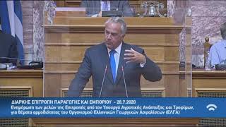 Ομιλία του ΥπΑΑΤ, Μ. Βορίδη στη Διαρκή Επιτροπή Παραγωγής και Εμπορίου για την αναμόρφωση του ΕΛΓΑ