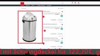 Schnäppchen des Tages 11.04.24 - Amazon Basics 65 l Rund Mülleimer aus Edelstahl mit Schwingdeckel