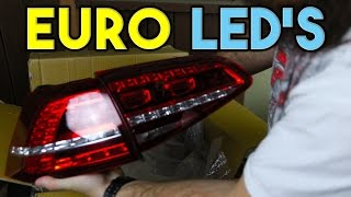 MK7 EURO LED TAIL LIGHT INSTALL  | ALMOST LOST AN EYEBALL!