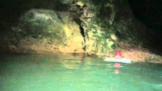 Sarah and Brook Exiting ATM Cave in Belize - January 2011