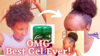 How to sleek natural hair into a high bun with softnfree Gel/inspired by @withmaureen2586 #naturalhair