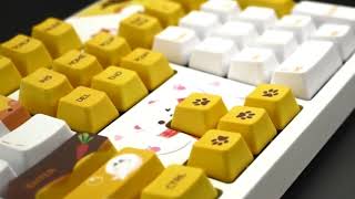 104key Graffiti Pbt Cartoon Keycaps Oem Mechanical Gaming Keyboard Cherry Mx Switch For Gamer office