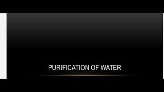 Purification of water