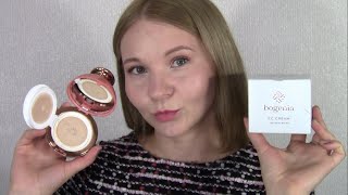 Тестую!!!Тональний крем-кушон для обличчя Bogenia Velvet CC Cream 003 Natural Beige//Детальний огляд