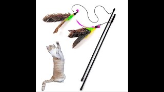 Cat Toy Stick Feather Wand With Bell Mouse Cage || Review || Todayshoper ||