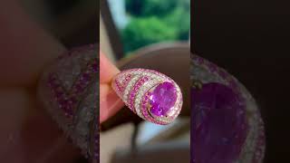 Luxury 2ct Natural Purple Sapphire Ring with Diamonds, Unique Design, Visit Our Website for More