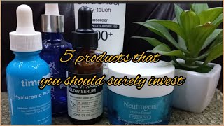 5 skincare products in which you should surely invest|Affordable skincare products|youtuber #youtube