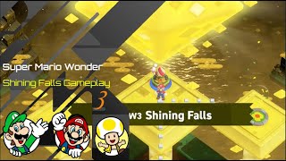 Super Mario Wonder Shining Falls Gameplay