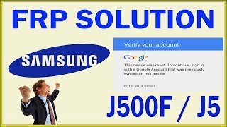 Bypass Google Account FRP Samsung J500F /J5 Easy Process