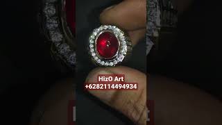 Natural Red Ruby Pigeon Blood Ring Perak Minat +6282114494934 #shorts