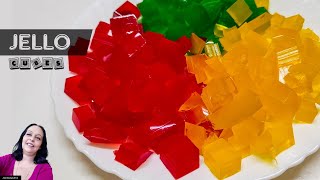 Jello | How to make colorful Jello at home | No Gelatin | Jello cubes recipe