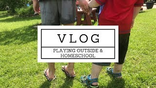 Afternoon in the Life of a Homeschool Mom Playing Outside and Homeschooling