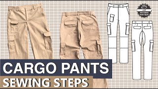 CARGO Pants for Men DIY - Complete Sewing Steps / PDF Patterns Boutique Sew Along