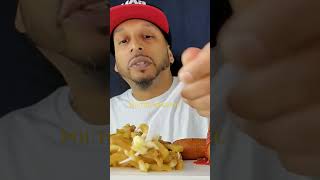 POUTINE MUKBANG WITH @wingstop RANCH #youtubeshorts #poutine #wingstop #ranch #youtuber #shorts